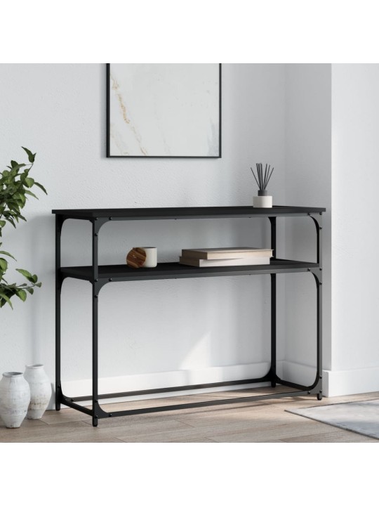 Konsoles galdiņš, melns, 100x35,5x75 cm, inženierijas koks