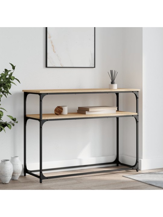 Konsoles galdiņš, koka krāsa, 100x35,5x75 cm, inženierijas koks