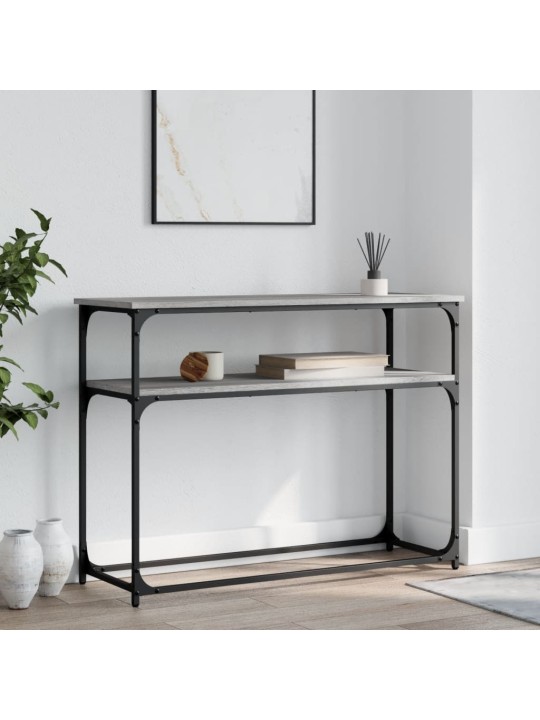 Konsoles galdiņš, pelēcīgs, 100x35,5x75 cm, inženierijas koks