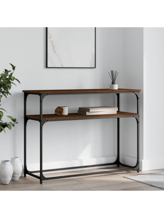Konsoles galdiņš, brūna koka, 100x35,5x75 cm, inženierijas koks