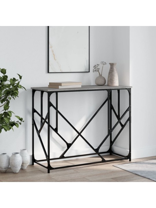Konsoles galdiņš, pelēcīgs, 100x40x80 cm, inženierijas koks
