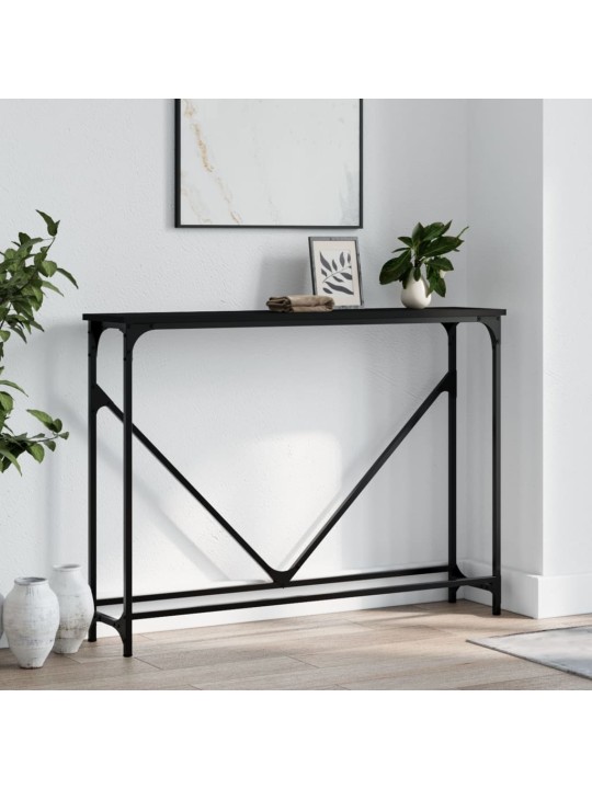 Konsoles galdiņš, melns, 102x22,5x75 cm, inženierijas koks