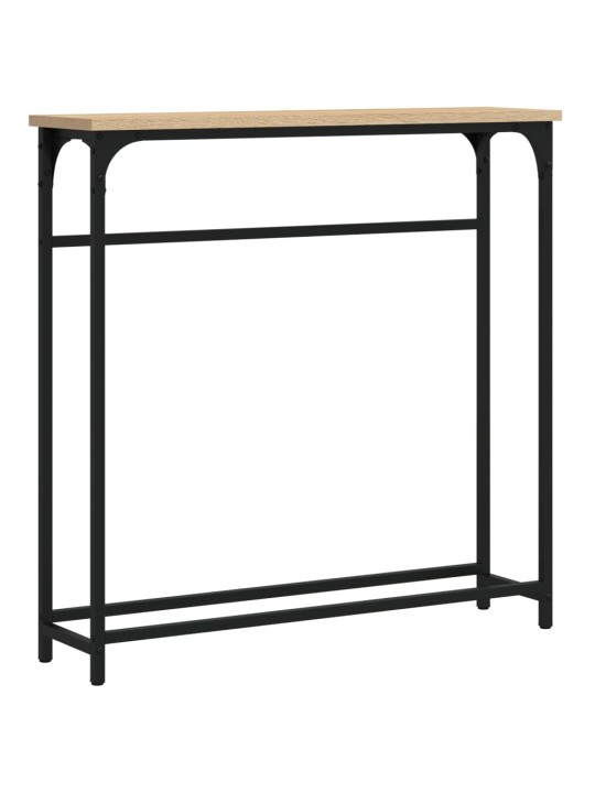 Konsoles galdiņš, koka krāsa, 75x19,5x75 cm, inženierijas koks