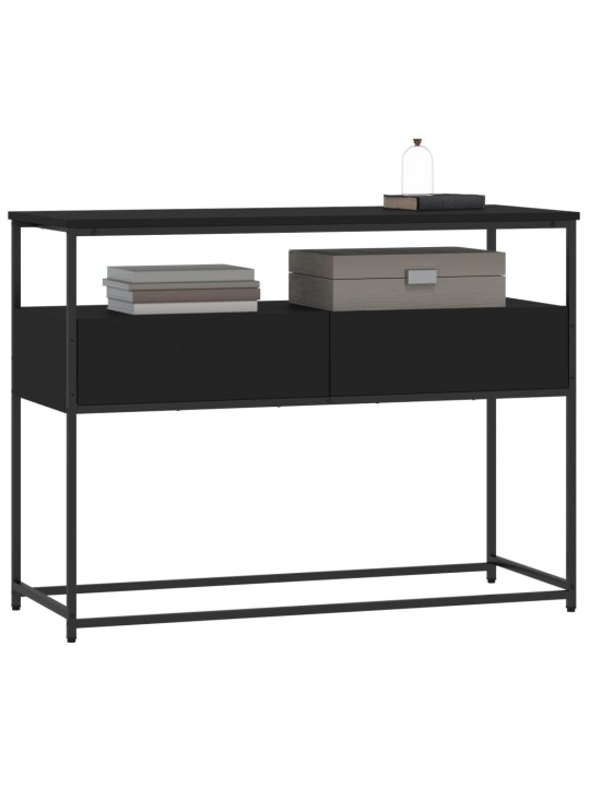 Konsoles galdiņš, melns, 100x40x75 cm, inženierijas koks
