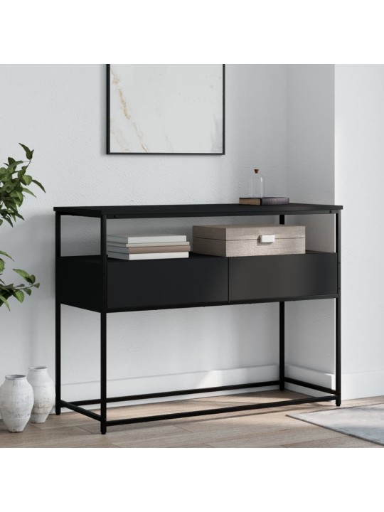 Konsoles galdiņš, melns, 100x40x75 cm, inženierijas koks