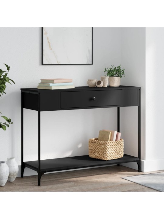 Konsoles galdiņš, melns, 100x34,5x75 cm, inženierijas koks