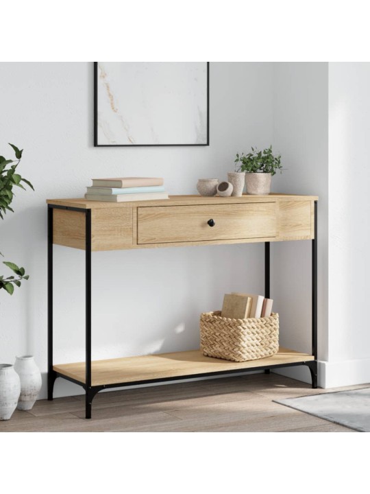 Konsoles galdiņš, koka krāsa, 100x34,5x75 cm, inženierijas koks