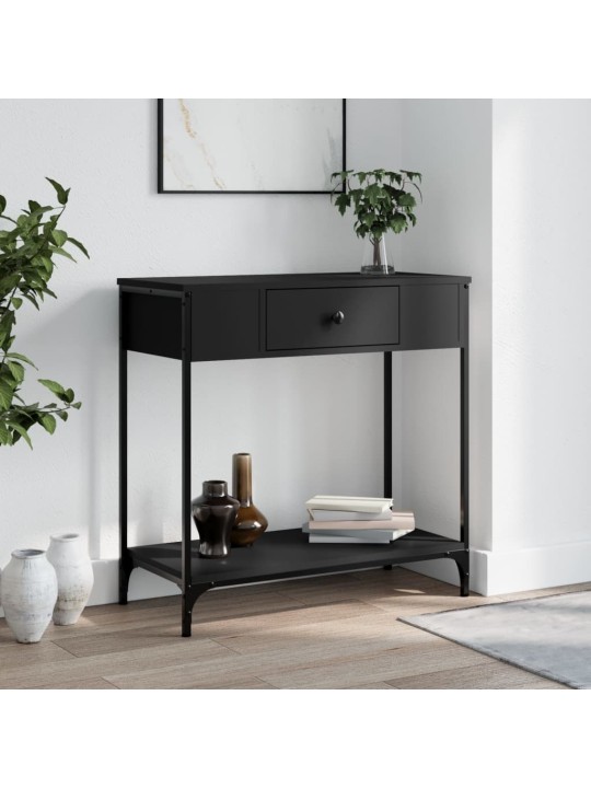 Konsoles galdiņš, melns, 75x34,5x75 cm, inženierijas koks