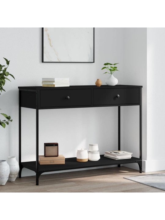 Konsoles galdiņš, melns, 100x34,5x75 cm, inženierijas koks