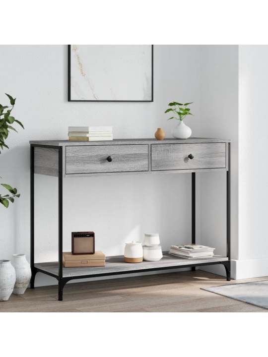 Konsoles galdiņš, pelēcīgs, 100x34,5x75 cm, inženierijas koks