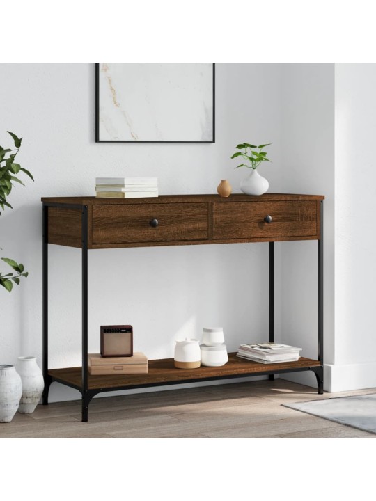 Konsoles galdiņš, brūna koka, 100x34,5x75 cm, inženierijas koks