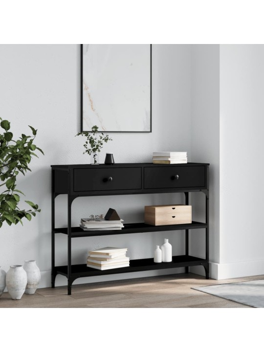 Konsoles galdiņš, melns, 100x25x75 cm, inženierijas koks