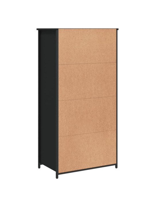 Augstais skapītis, melns, 62x36x121,5 cm, inženierijas koks