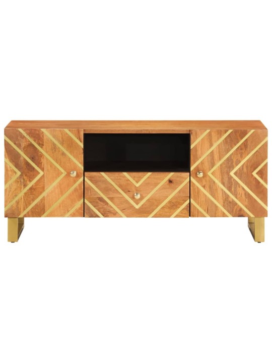 Tv skapītis, brūns un melns, 105x33,5x46 cm, mango masīvkoks