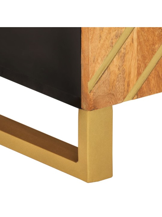 Tv skapītis, brūns un melns, 105x33,5x46 cm, mango masīvkoks