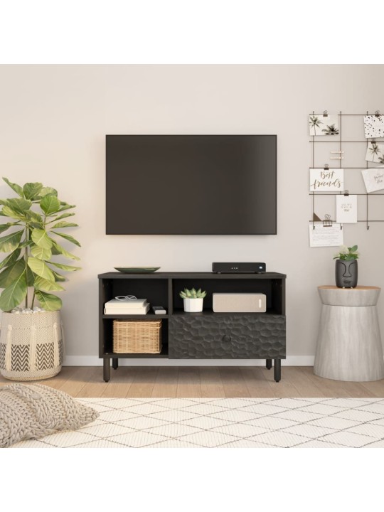 Tv skapītis, 80x33x46 cm, melns, mango masīvkoks