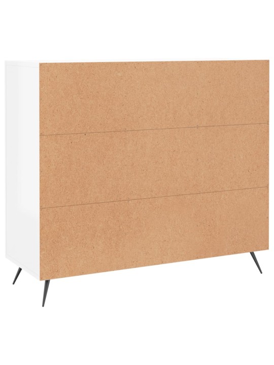Kumode, spīdīgi balta, 90x34x80 cm, inženierijas koks