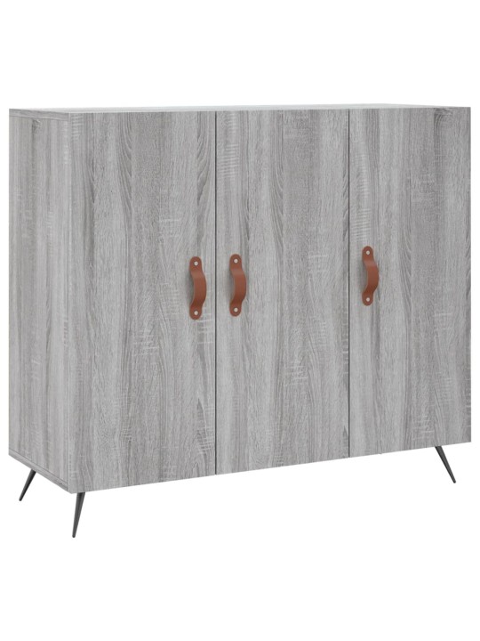 Kumode, pelēka ozolkoka krāsa, 90x34x80 cm, inženierijas koks