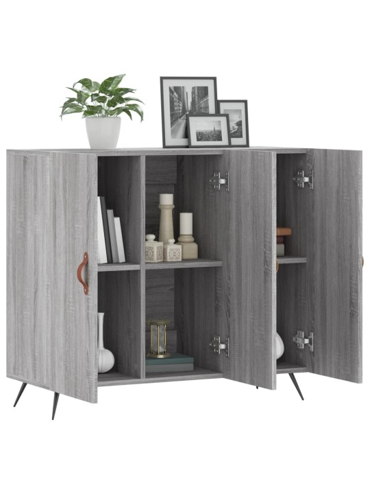 Kumode, pelēka ozolkoka krāsa, 90x34x80 cm, inženierijas koks