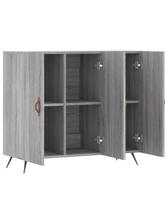 Kumode, pelēka ozolkoka krāsa, 90x34x80 cm, inženierijas koks