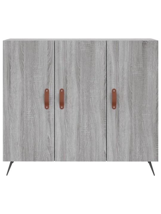 Kumode, pelēka ozolkoka krāsa, 90x34x80 cm, inženierijas koks