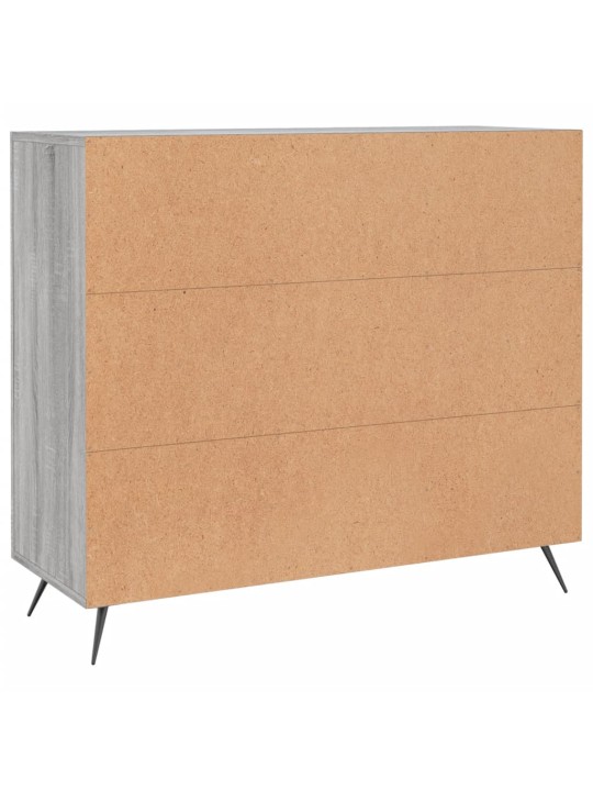 Kumode, pelēka ozolkoka krāsa, 90x34x80 cm, inženierijas koks