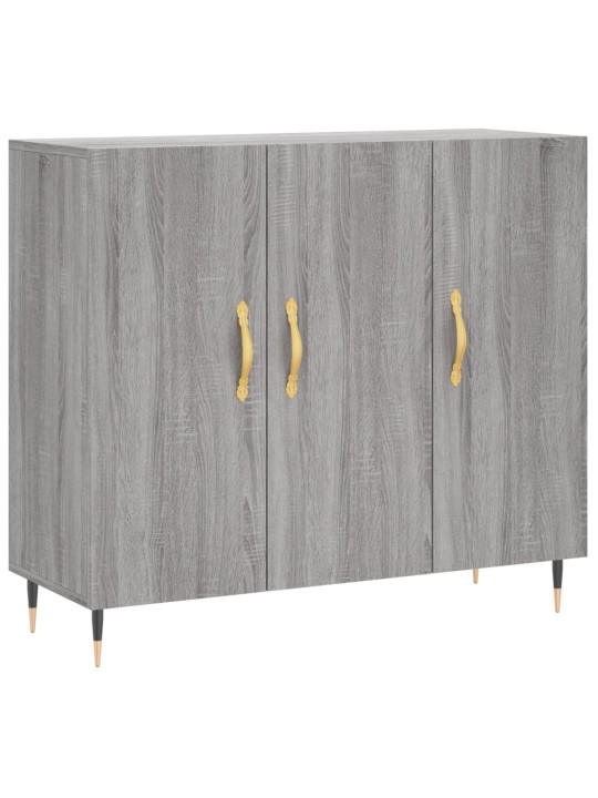 Kumode, pelēka ozolkoka krāsa, 90x34x80 cm, inženierijas koks