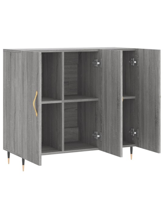 Kumode, pelēka ozolkoka krāsa, 90x34x80 cm, inženierijas koks