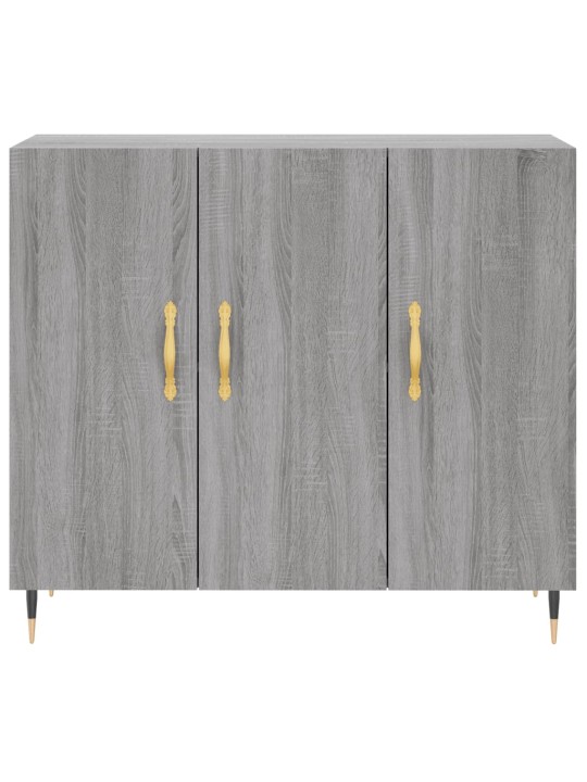 Kumode, pelēka ozolkoka krāsa, 90x34x80 cm, inženierijas koks