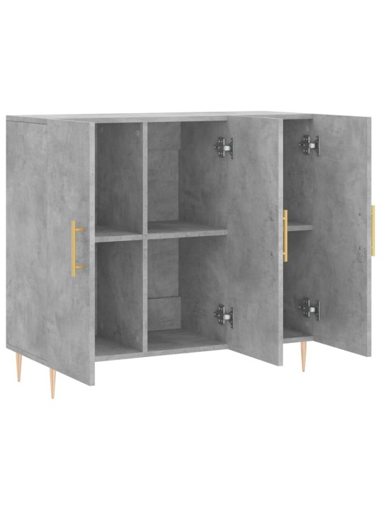 Kumode, betona pelēka, 90x34x80 cm, inženierijas koks
