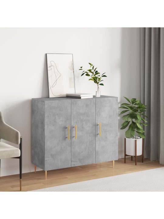 Kumode, betona pelēka, 90x34x80 cm, inženierijas koks