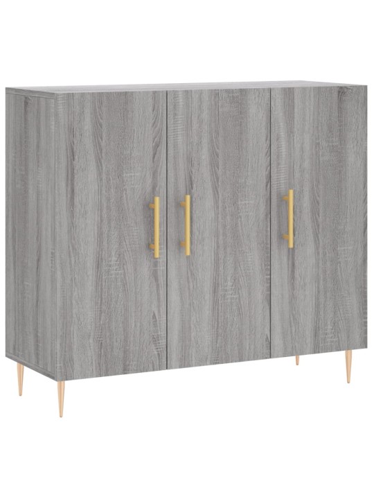 Kumode, pelēka ozolkoka krāsa, 90x34x80 cm, inženierijas koks