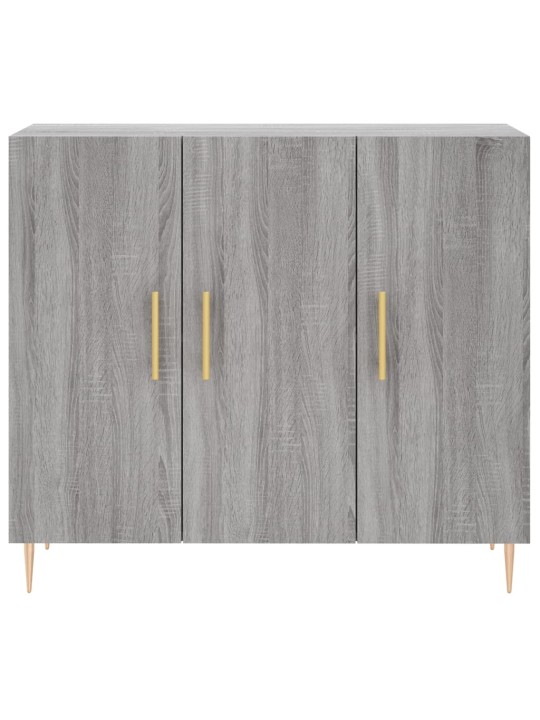Kumode, pelēka ozolkoka krāsa, 90x34x80 cm, inženierijas koks