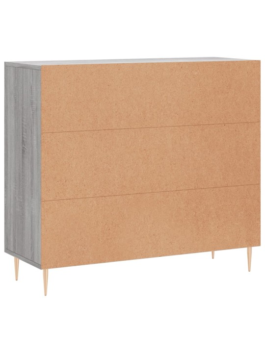 Kumode, pelēka ozolkoka krāsa, 90x34x80 cm, inženierijas koks