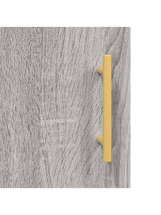 Kumode, pelēka ozolkoka krāsa, 90x34x80 cm, inženierijas koks