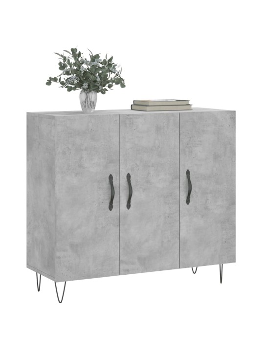 Kumode, betona pelēka, 90x34x80 cm, inženierijas koks