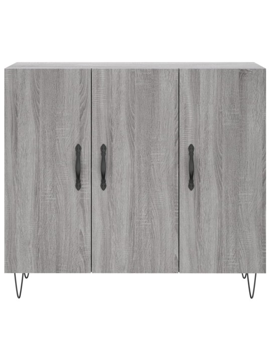 Kumode, pelēka ozolkoka krāsa, 90x34x80 cm, inženierijas koks