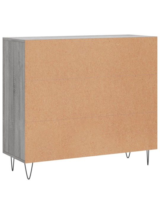 Kumode, pelēka ozolkoka krāsa, 90x34x80 cm, inženierijas koks