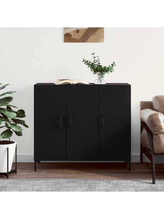 Kumode, melns, 90x34x80 cm, inženierijas koks