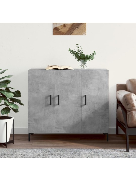 Kumode, betona pelēka, 90x34x80 cm, inženierijas koks