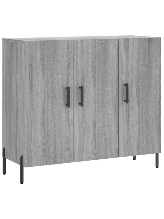 Kumode, pelēka ozolkoka krāsa, 90x34x80 cm, inženierijas koks