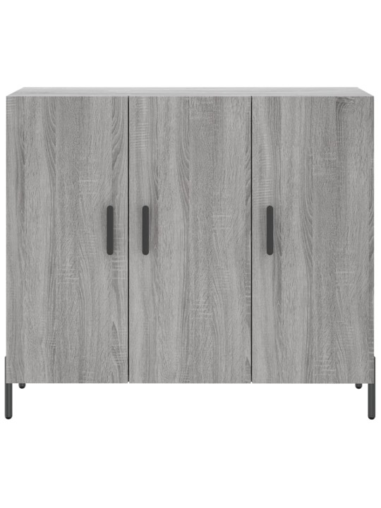 Kumode, pelēka ozolkoka krāsa, 90x34x80 cm, inženierijas koks