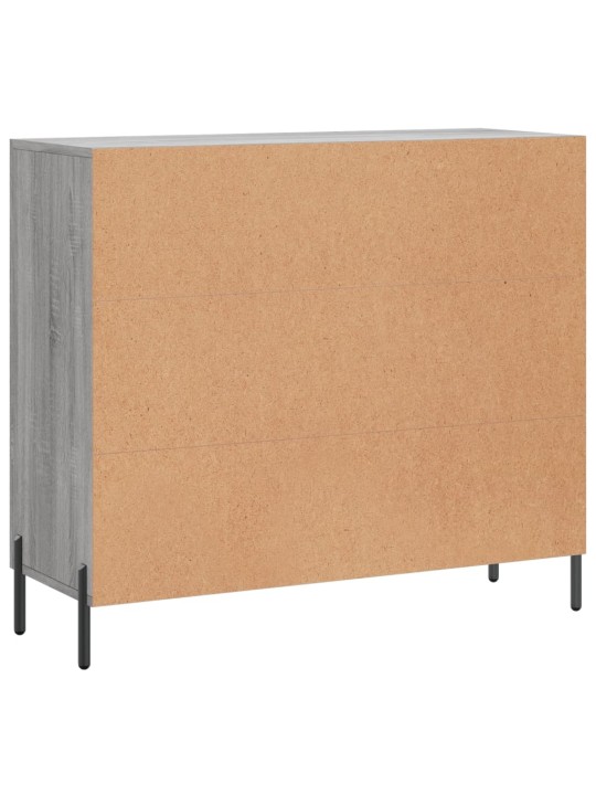Kumode, pelēka ozolkoka krāsa, 90x34x80 cm, inženierijas koks