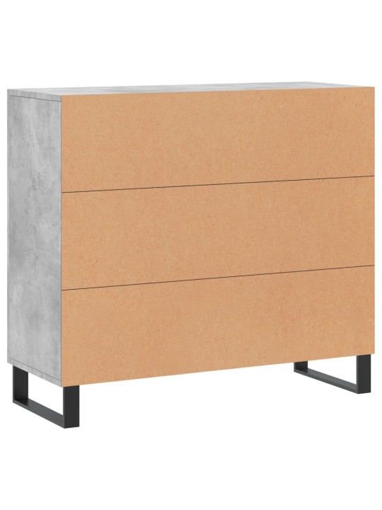 Kumode, betona pelēka, 90x34x80 cm, inženierijas koks