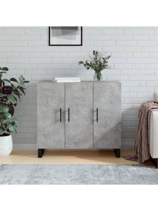 Kumode, betona pelēka, 90x34x80 cm, inženierijas koks