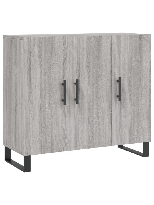 Kumode, pelēka ozolkoka krāsa, 90x34x80 cm, inženierijas koks