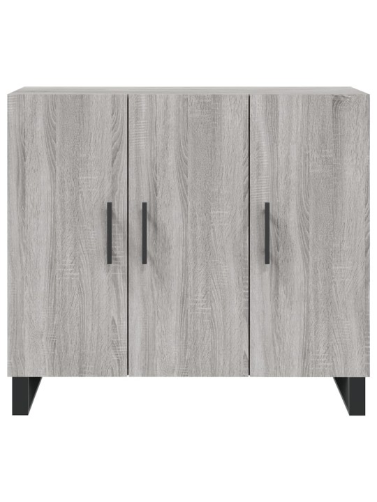 Kumode, pelēka ozolkoka krāsa, 90x34x80 cm, inženierijas koks