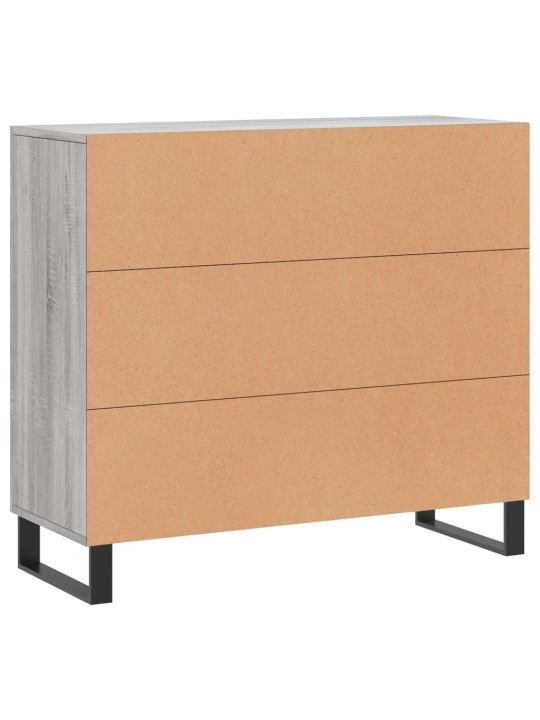 Kumode, pelēka ozolkoka krāsa, 90x34x80 cm, inženierijas koks