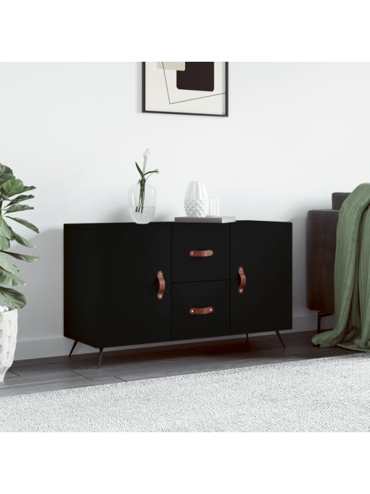 Kumode, melna, 100x36x60 cm, inženierijas koks