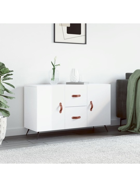 Kumode, spīdīgi balta, 100x36x60 cm, inženierijas koks